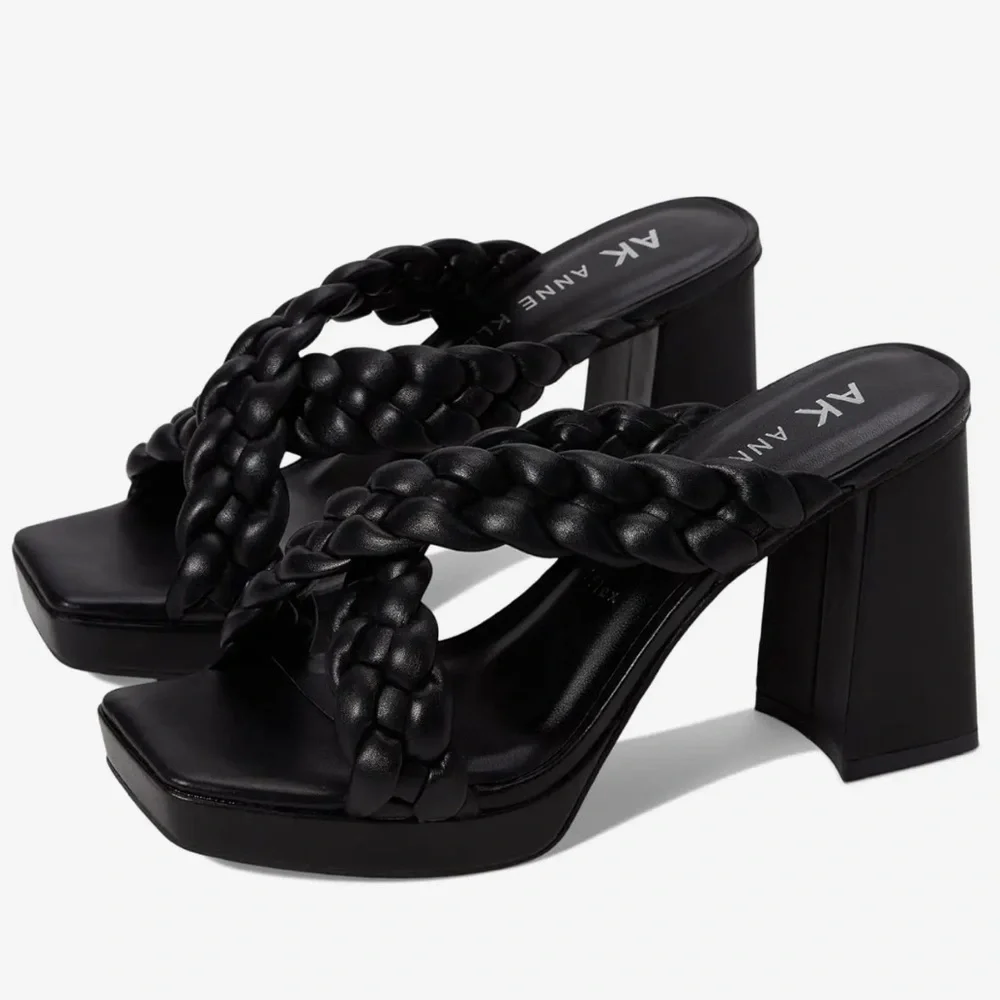 NEW! Anne Klein Black Aiden Bubble Braid Heel - Size 5.5 🚁